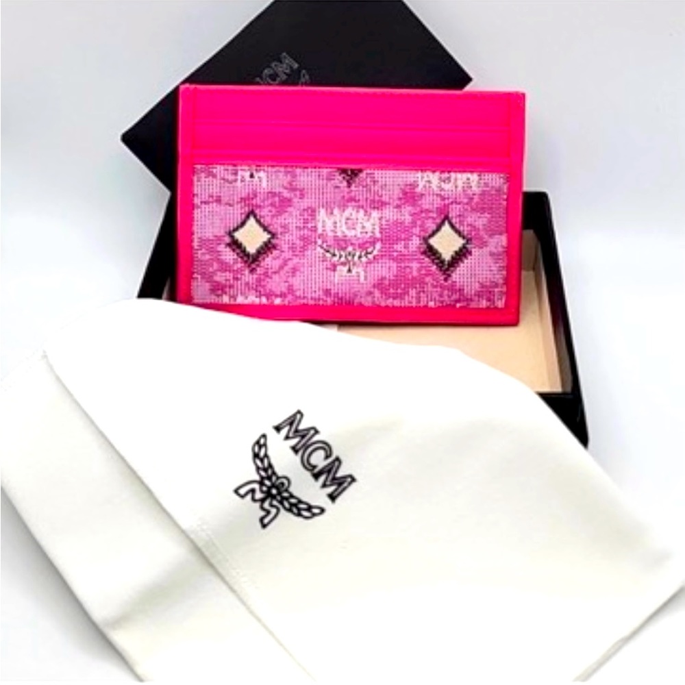 NEW MCM Pink card holder